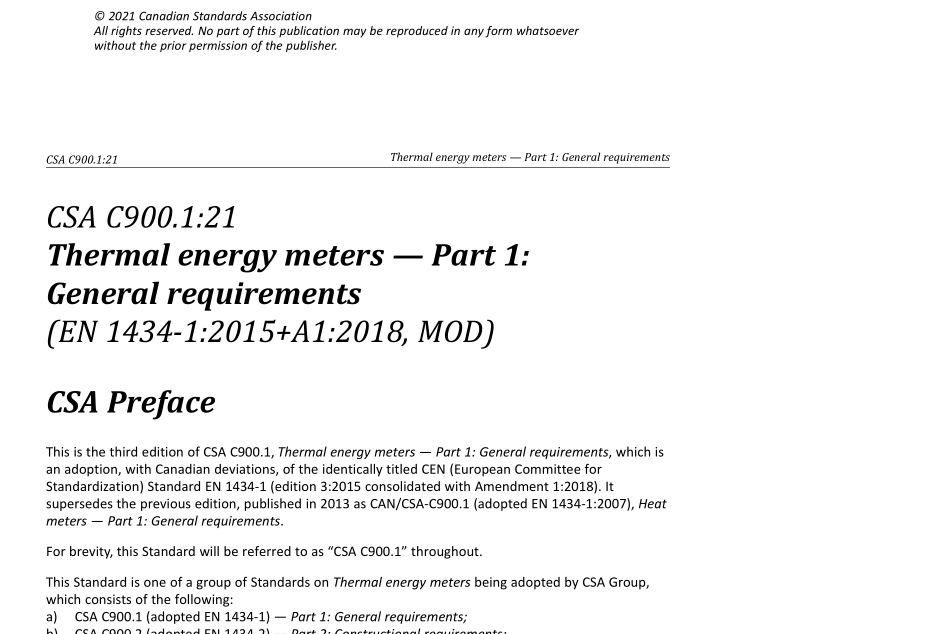 CSA C900.1:21 pdf download